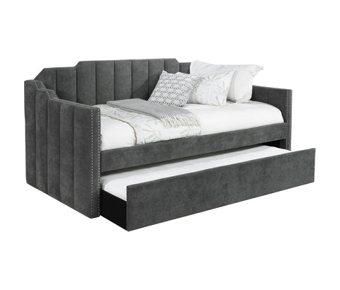 Coaster Kingston Upholstered Twin Daybed with Trundle Charcoal Model 315962