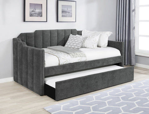 Coaster Kingston Upholstered Twin Daybed with Trundle Charcoal Model 315962