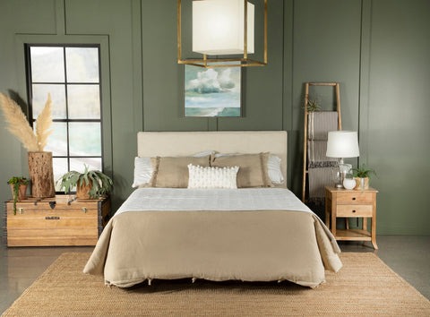 Coaster Kosmo Rectangular Upholstered Headboard Sand Model 315993QF