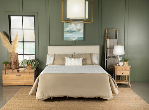 Coaster Kosmo Rectangular Upholstered Headboard Sand Model 315993QF