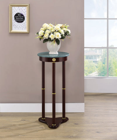 Coaster Edie Round Marble Top Accent Table Merlot Model 3315
