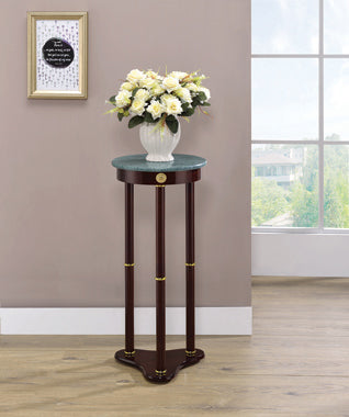Coaster Edie Round Marble Top Accent Table Merlot Model 3315
