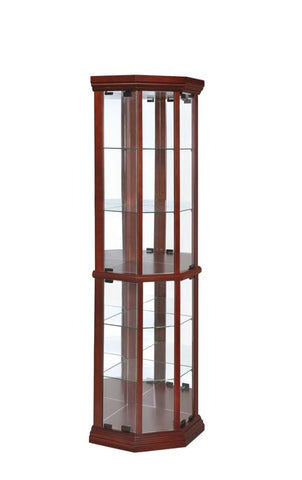 Coaster Appledale 6-shelf Corner Curio Cabinet Medium Brown Model 3393