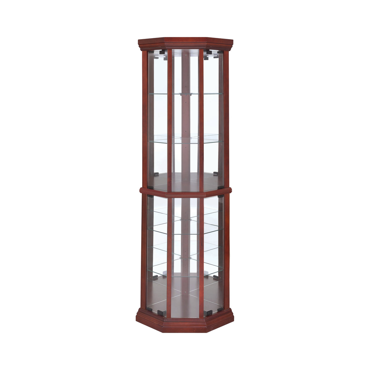Coaster Appledale 6-shelf Corner Curio Cabinet Medium Brown Model 3393