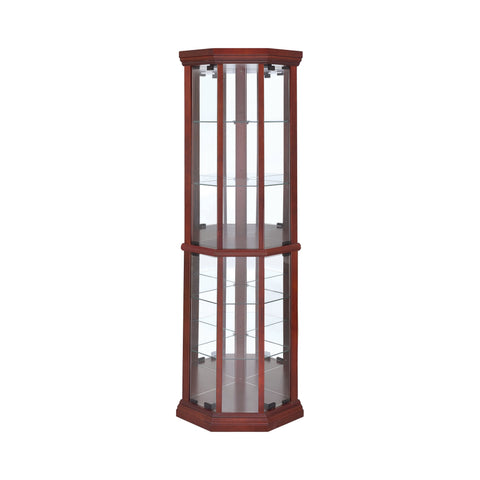 Coaster Appledale 6-shelf Corner Curio Cabinet Medium Brown Model 3393