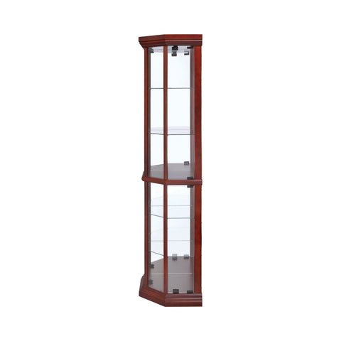 Coaster Appledale 6-shelf Corner Curio Cabinet Medium Brown Model 3393