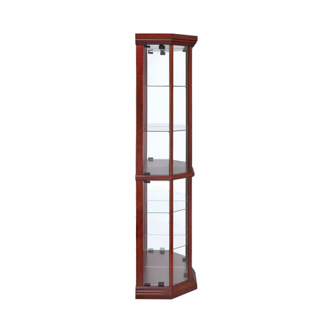 Coaster Appledale 6-shelf Corner Curio Cabinet Medium Brown Model 3393