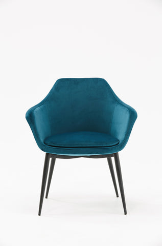 Modrest Wilson Modern Teal Velvet & Black Dining Chair By VIG Furniture