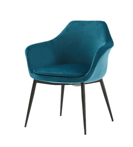 Modrest Wilson Modern Teal Velvet & Black Dining Chair By VIG Furniture