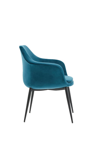 Modrest Wilson Modern Teal Velvet & Black Dining Chair By VIG Furniture