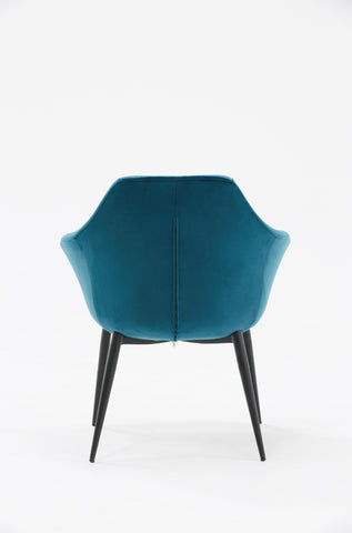 Modrest Wilson Modern Teal Velvet & Black Dining Chair By VIG Furniture