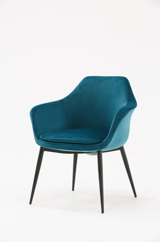 Modrest Wilson Modern Teal Velvet & Black Dining Chair By VIG Furniture