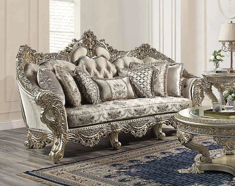 LV 01193 Lavish Classic Champagne & Gold Finish Living Room Danae  Collection By Acme Furniture Collections
