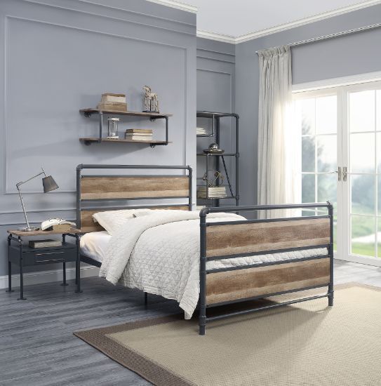 Brantley Antique Oak & Sandy Gray Finish Full Bed Model 35885F By ACME Furniture