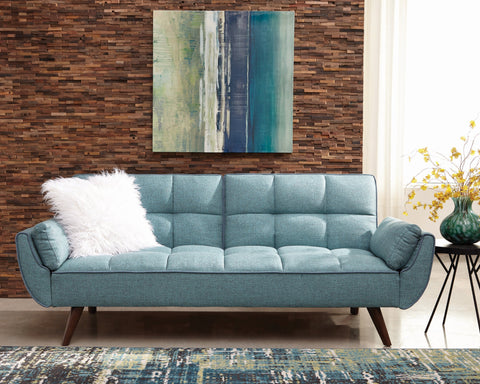 Coaster Caufield Biscuit-tufted Sofa Bed Turquoise Blue Model 360097