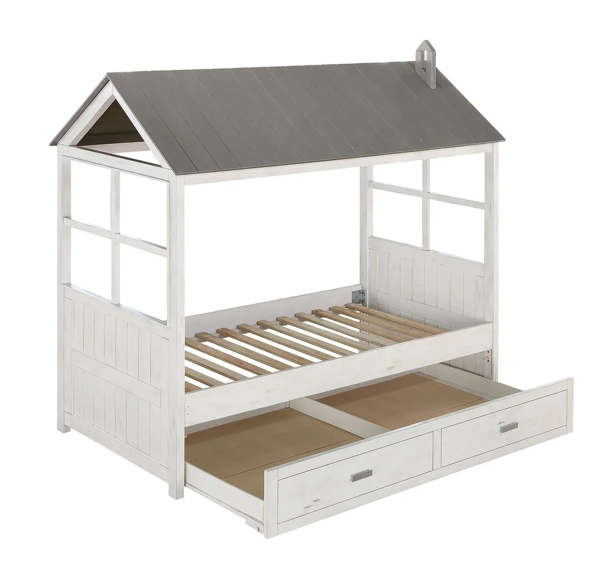 Tree House II Weathered White & Washed Gray Twin Bed Model 37170T By ACME Furniture