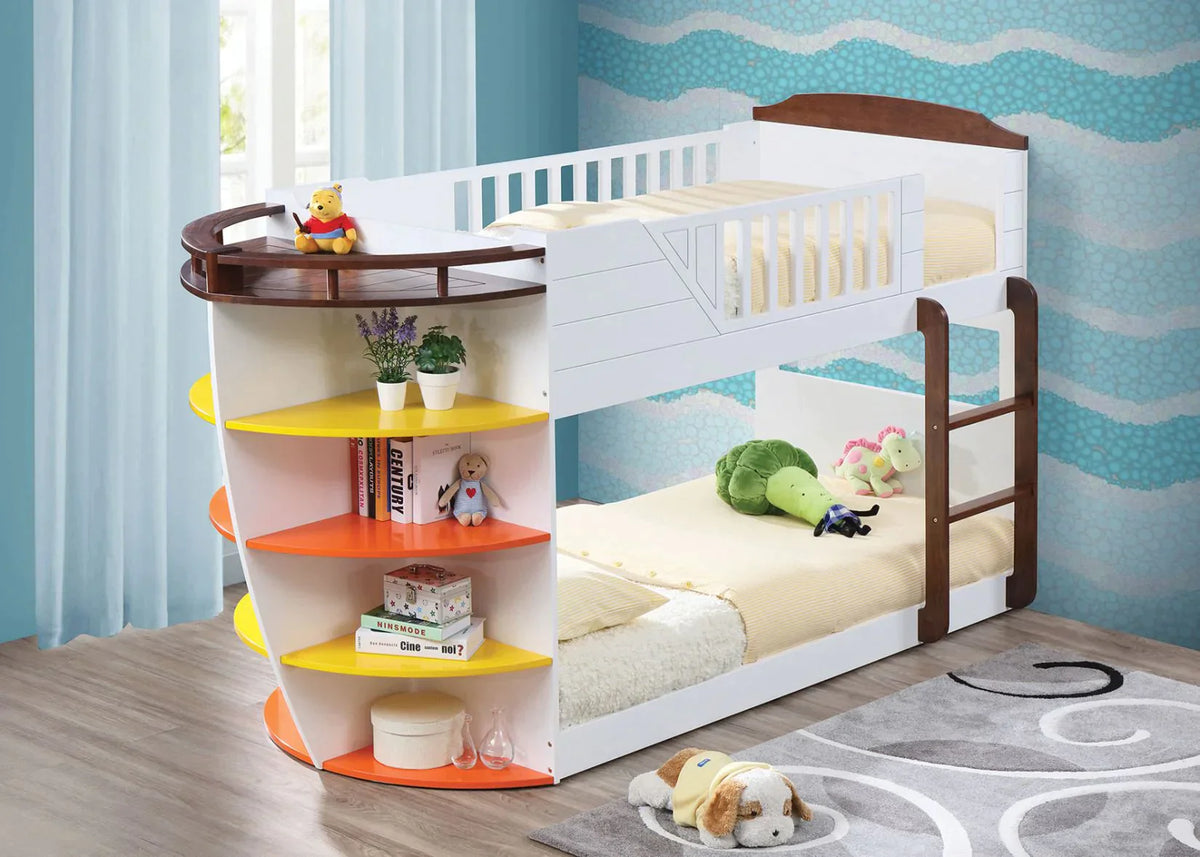 Neptune White & Chocolate Twin/Twin Bunk Bed Model 37715 By ACME Furniture