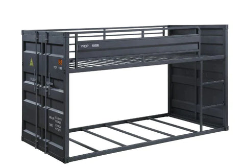 Cargo Gunmetal Finish Twin/Twin Bunk Bed Model 37815 By ACME Furniture