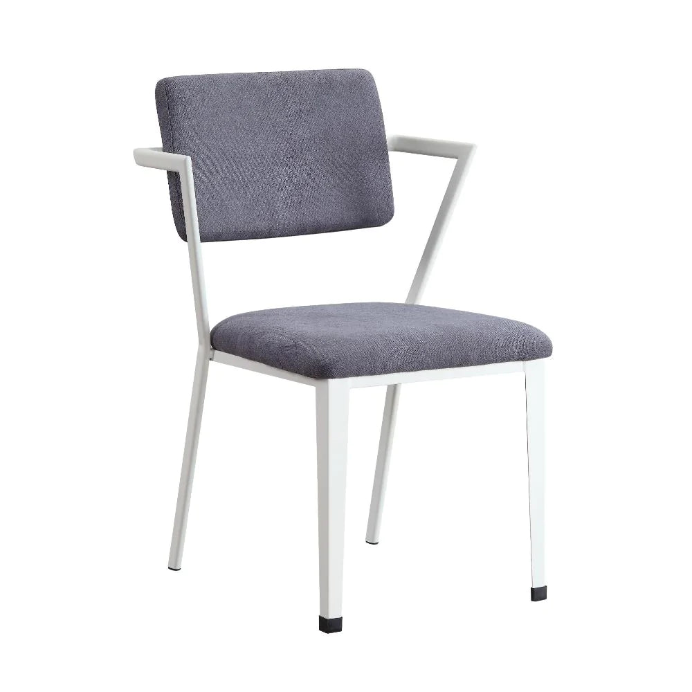 Cargo Gray Fabric & White Chair Model 37888 By ACME Furniture