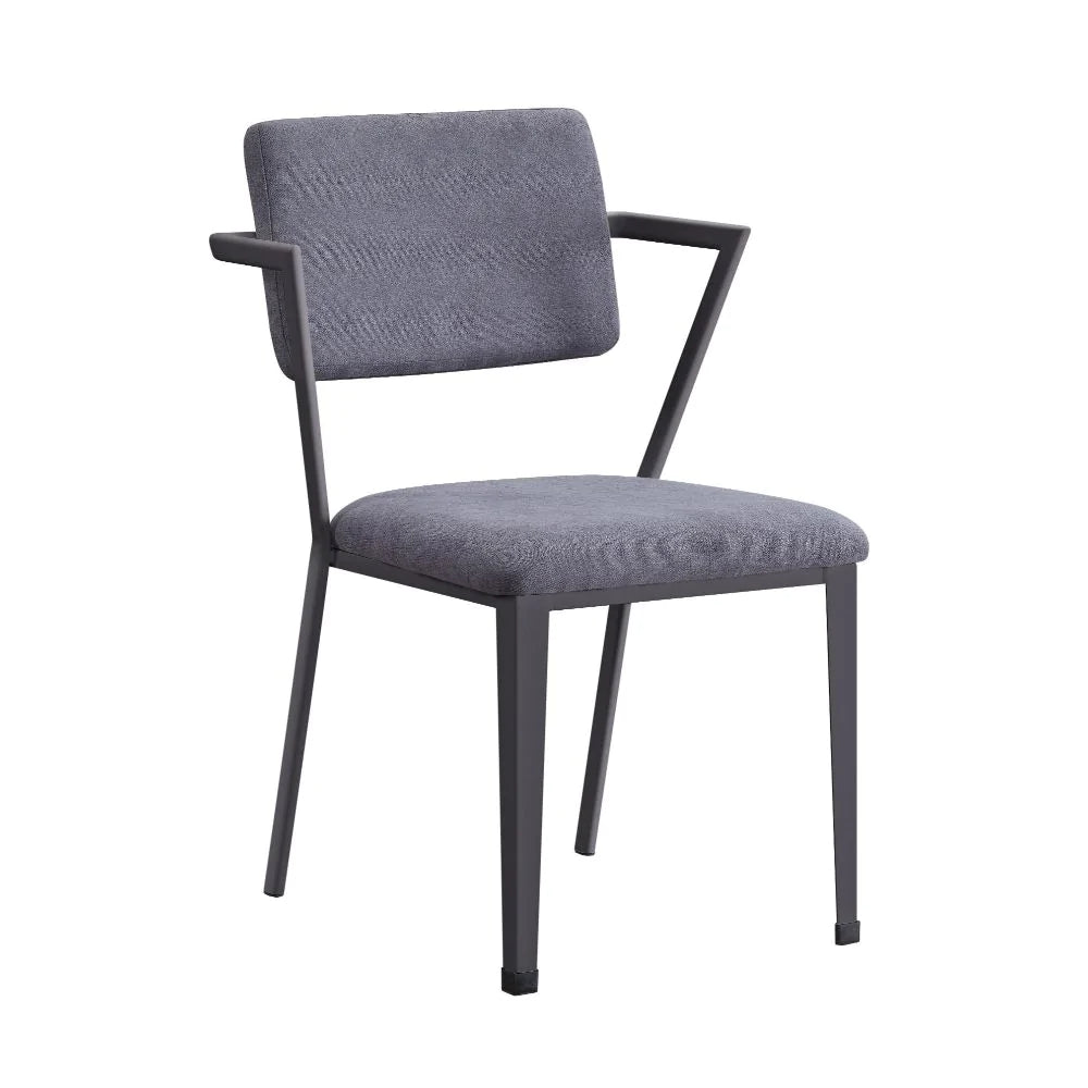 Cargo Gray Fabric & Gunmetal Chair Model 37898 By ACME Furniture