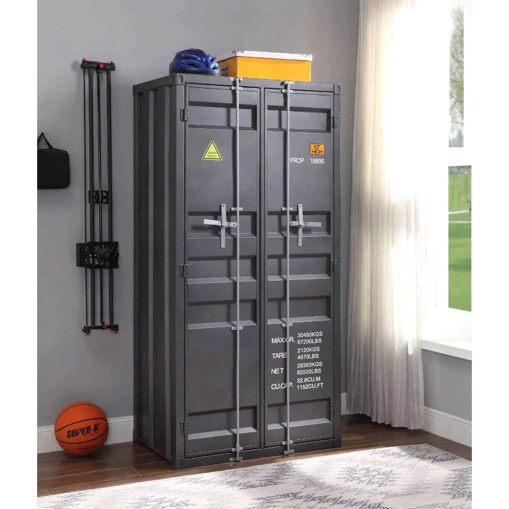 Cargo Gunmetal Wardrobe Model 37899 By ACME Furniture – Caviani-Furniture