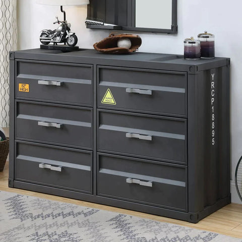 Cargo Gunmetal Finish Dresser Model 37955 By ACME Furniture