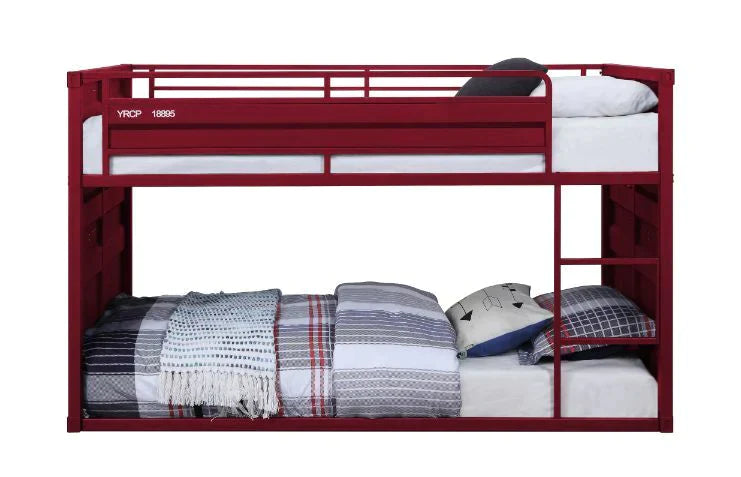 Cargo Red Finish Twin/Twin Bunk Bed Model 38280 By ACME Furniture