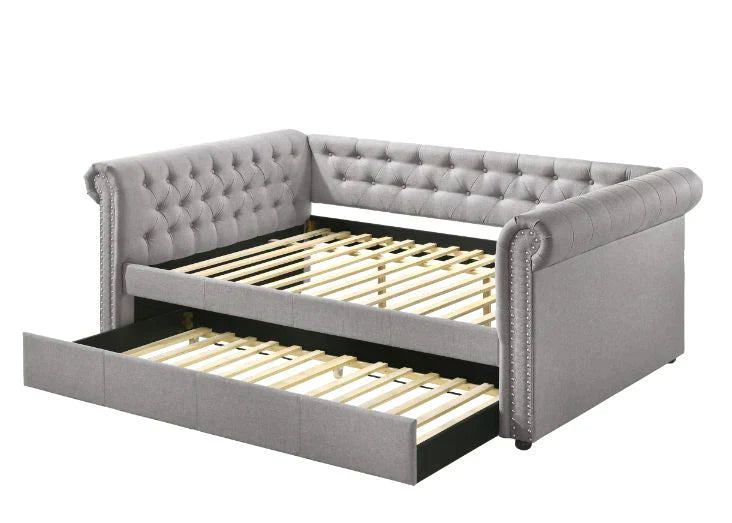 Justice Smoke Gray Fabric Full Bed Model 39435 By ACME Furniture