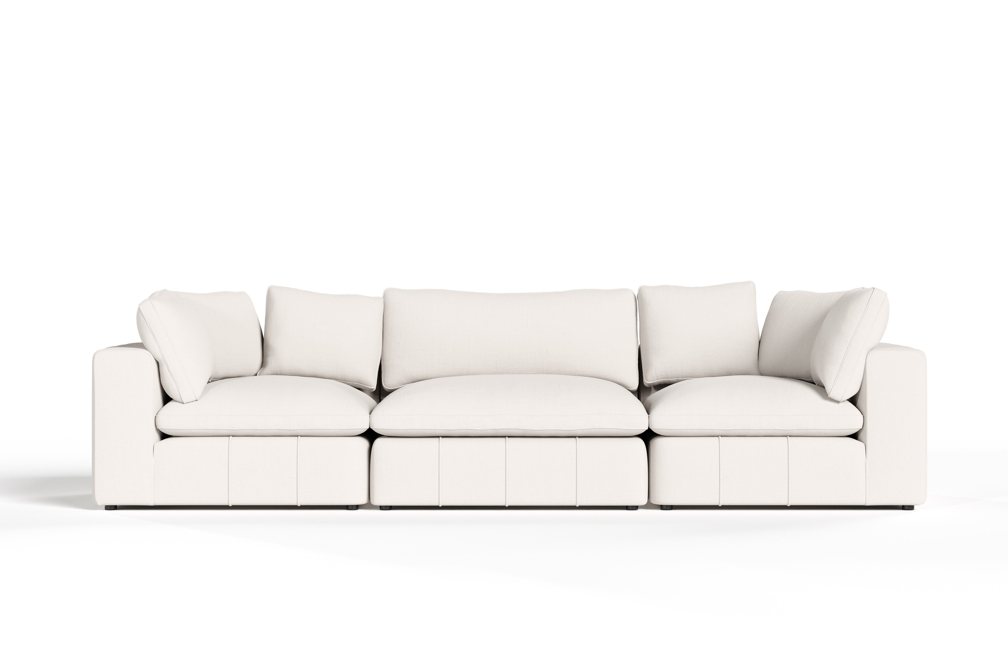 Divani Casa Vicki Modern Off White Fabric Modular Sectional 3 Piece Sectional Model VGKV-KF.8033-MOD-IVORY-3-Piece Sectional