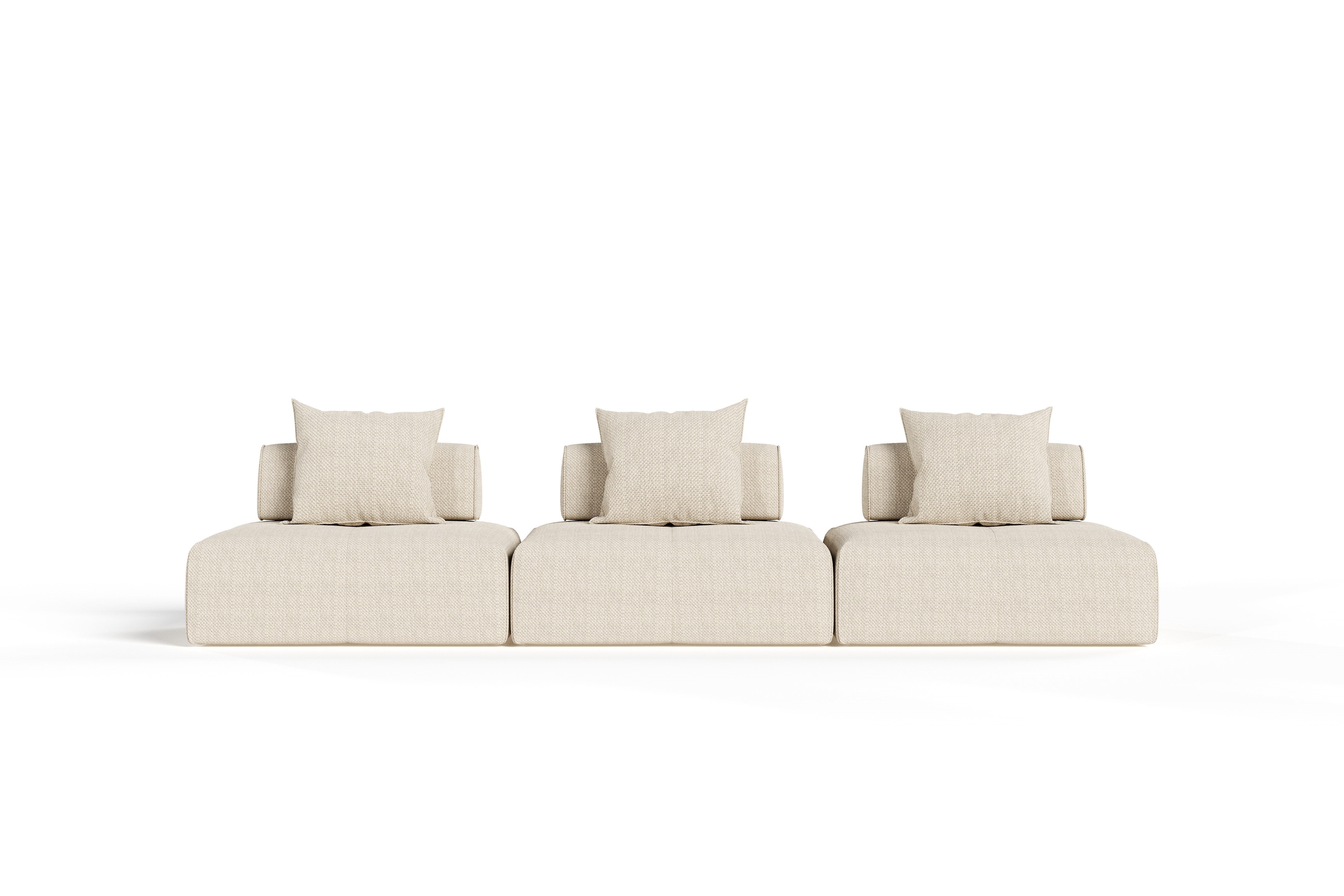 Divani Casa Mondo Modern Modular Beige Fabric Sectional Sofa 3 Piece Sectional Model VGOD-ZW-22033-MOD-BGE-3-Piece Sectional
