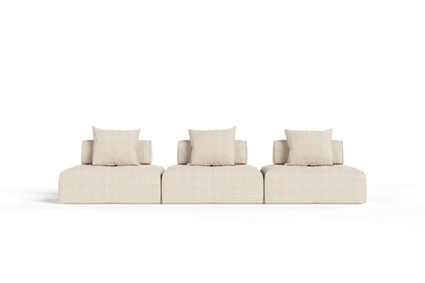 Divani Casa Mondo Modern Modular Beige Fabric Sectional Sofa 3 Piece Sectional Model VGOD-ZW-22033-MOD-BGE-3-Piece Sectional