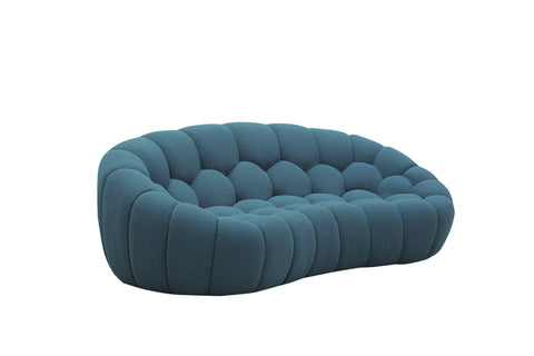 Divani Casa Yolonda Modern Curved Dark Teal Fabric Sofa Set