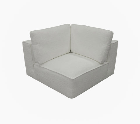 Divani Casa Lulu Modern White Fabric Modular Sectional Sofa With Left Facing Chaise Model VGSX-F22053-LAF-WHT