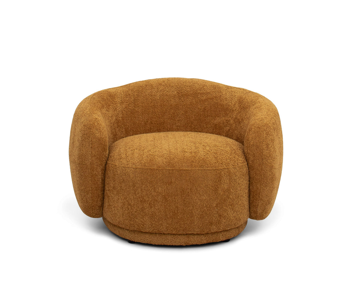 Divani Casa Andrew Modern Orange Fabric Swivel Accent Chair Model VGEV-B1830-CHR-ORG