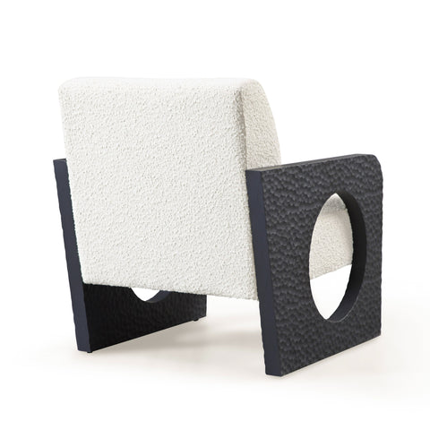 Modrest Midland Modern Off White Fabric & Black Oak Accent Chair Model VGVC-S2306A-WHT