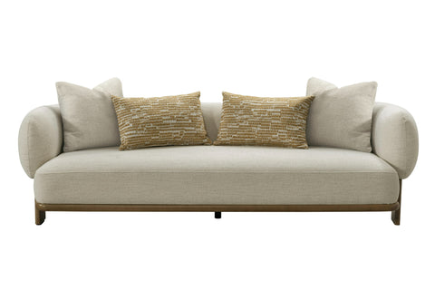 Divani Casa Optima Mid Century Modern Beige & Orange Fabric 3 Seater Sofa Model VGHM-XF559-3SOFA-BGE