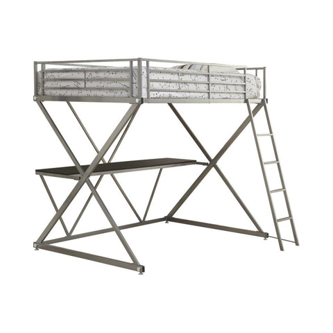 Coaster Hyde Full Workstation Loft Bed Silver Model 400034F