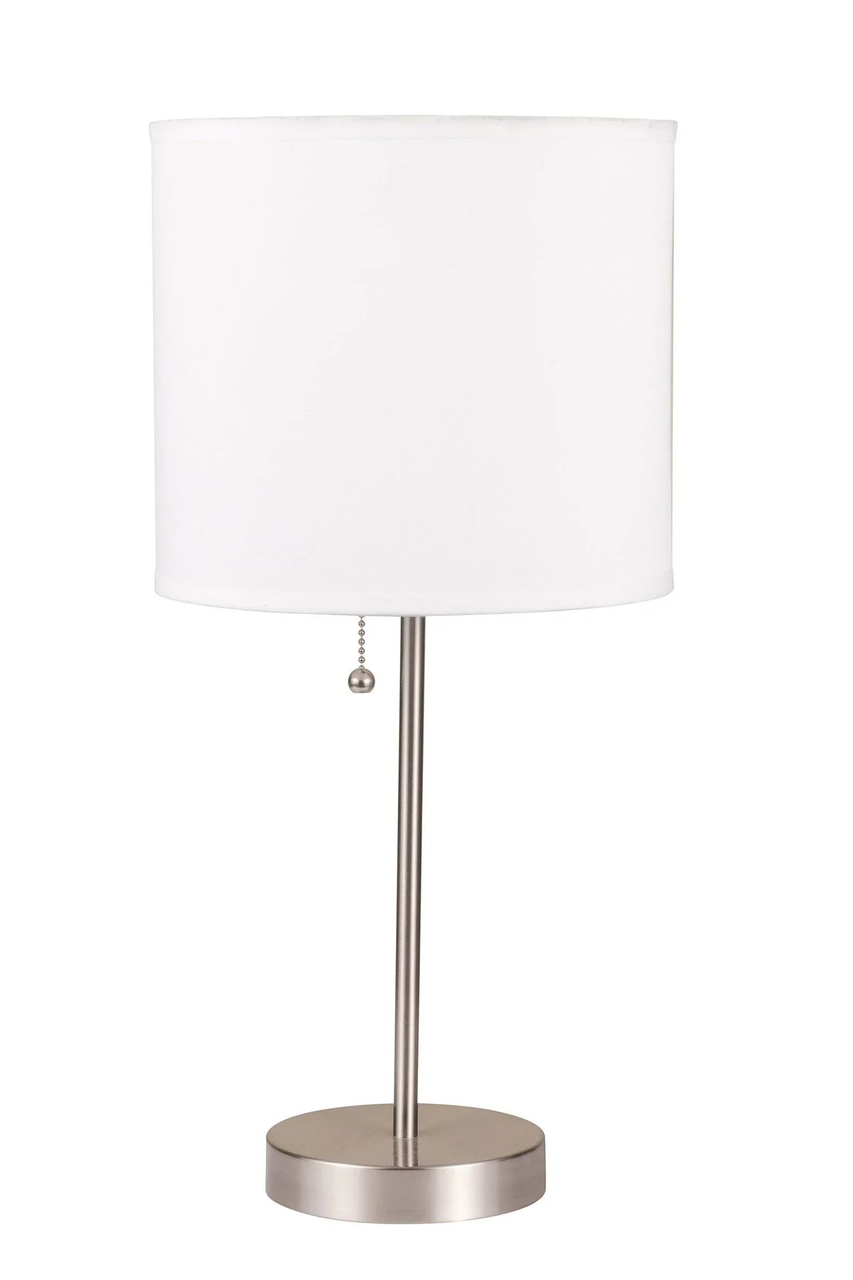Vassy White Shade & Brush Silver Table Lamp Model 40042 By ACME Furniture