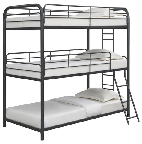 Coaster Garner Triple Bunk Bed with Ladder Gunmetal Model 400777