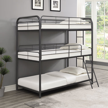Coaster Garner Triple Bunk Bed with Ladder Gunmetal Model 400777