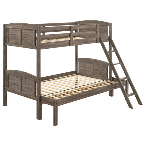 Coaster Flynn Twin over Full Bunk Bed Weathered Brown Model 400809