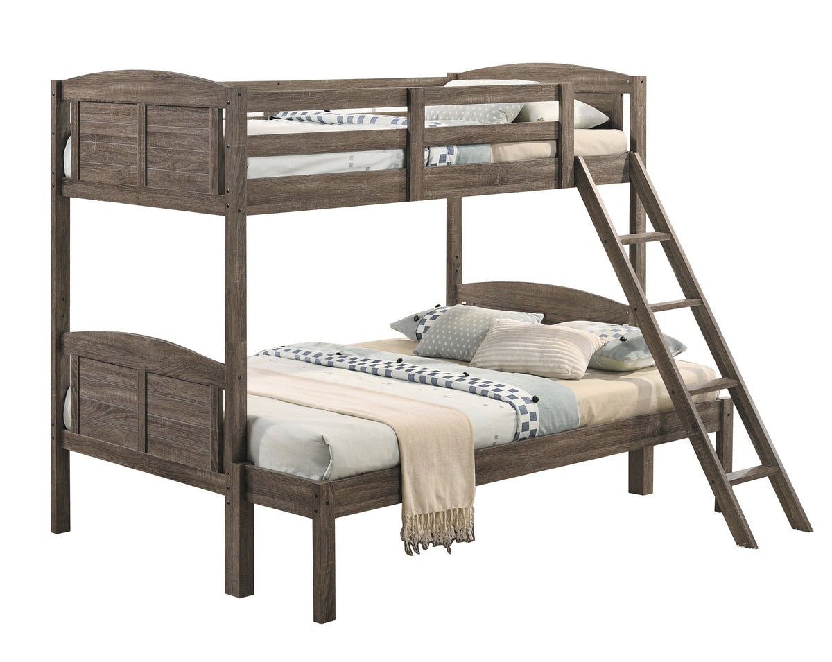 Coaster Flynn Twin over Full Bunk Bed Weathered Brown Model 400809