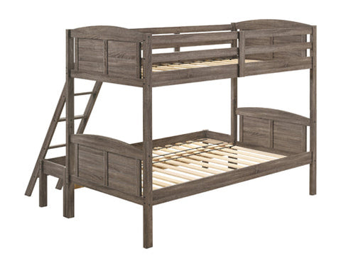 Coaster Flynn Twin over Full Bunk Bed Weathered Brown Model 400809