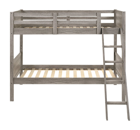 Coaster Ryder Twin over Twin Bunk Bed Weathered Taupe Model 400818