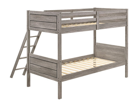 Coaster Ryder Twin over Twin Bunk Bed Weathered Taupe Model 400818