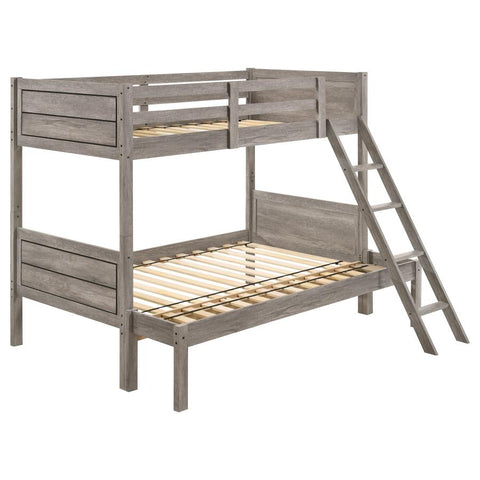 Coaster Ryder Twin over Full Bunk Bed Weathered Taupe Model 400819