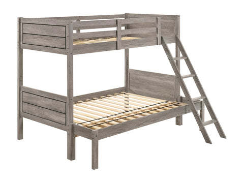Coaster Ryder Twin over Full Bunk Bed Weathered Taupe Model 400819