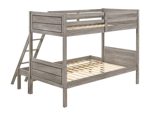 Coaster Ryder Twin over Full Bunk Bed Weathered Taupe Model 400819