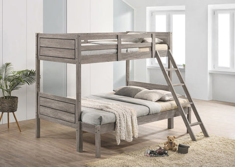 Coaster Ryder Twin over Full Bunk Bed Weathered Taupe Model 400819