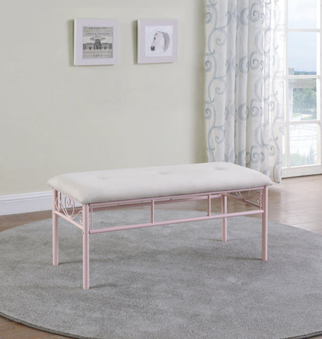 Coaster Massi Tufted Upholstered Bench Powder Pink Model 401156